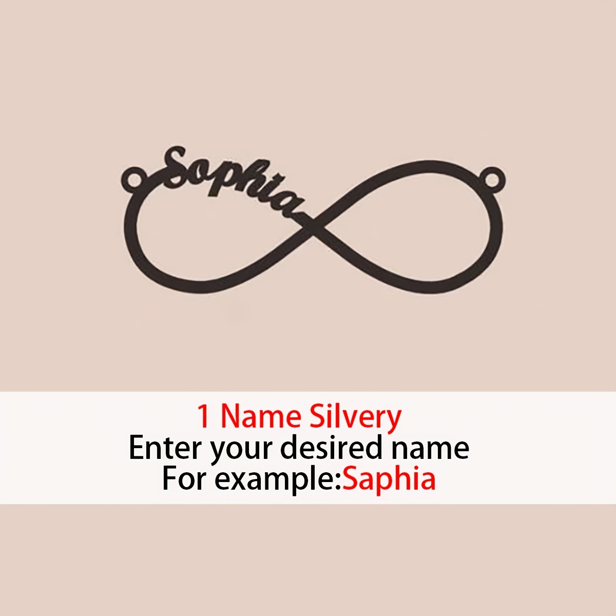 Custom Personalized 18K Plated Name Infinite Necklace for Women
